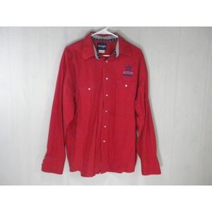 Wrangler Shirt Mens XL Red Pearl Snap National Patriot Embroidered Western Rodeo